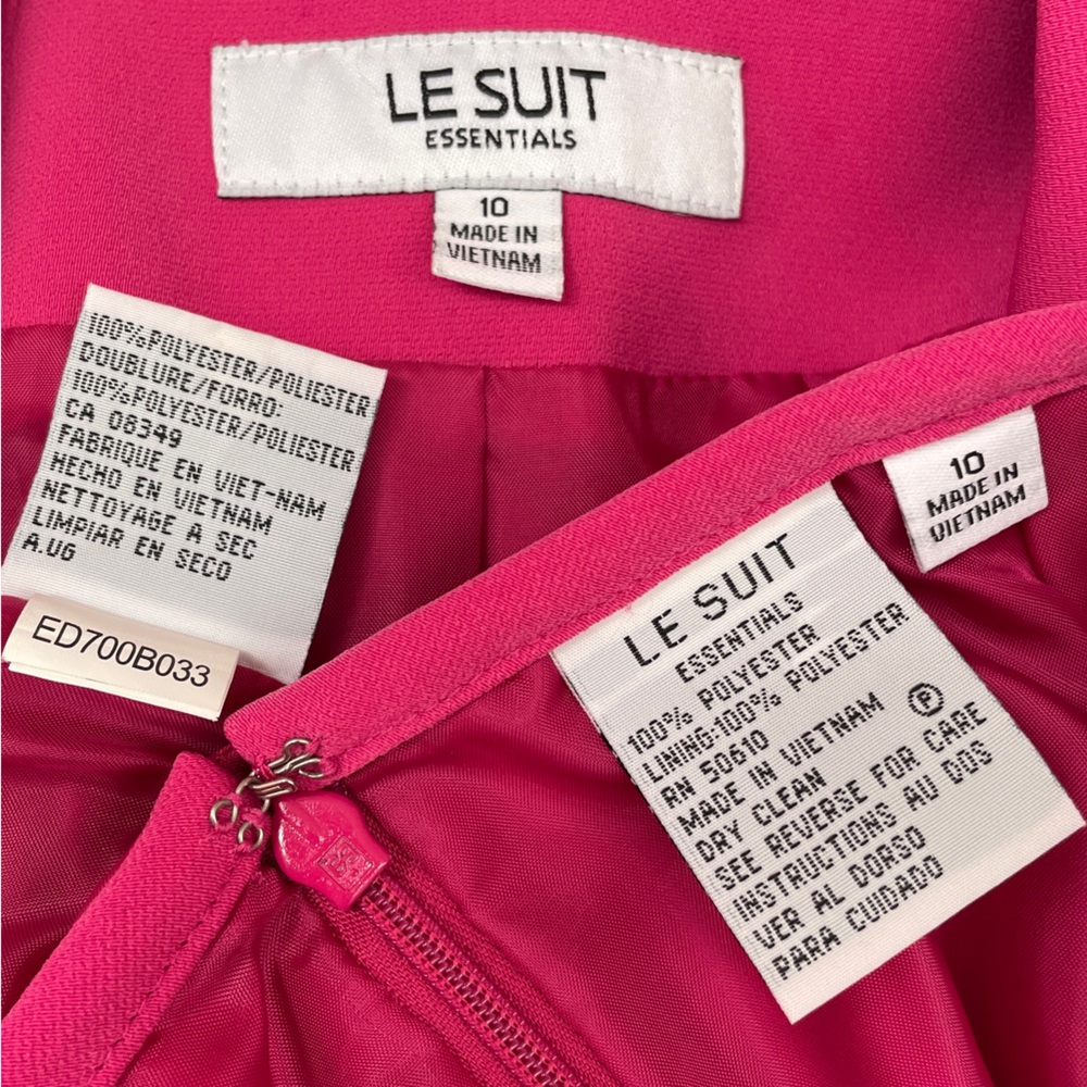 Le Suit Barbie pink skirt suit set blazer pencil bright retro corporate feminine - Picture 3 of 11